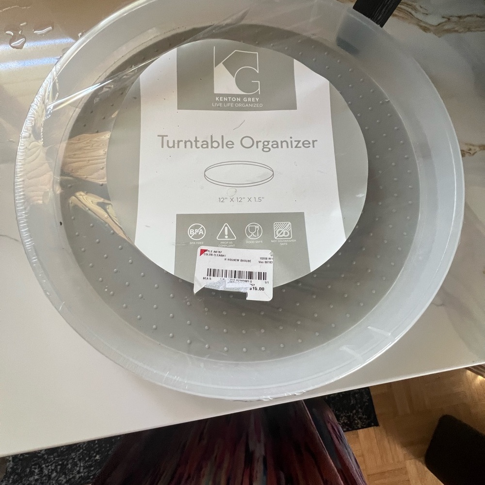 Kenton Grey Turntable Organizer